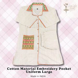 Cotton Material Embroidery Pocket Uniform Large